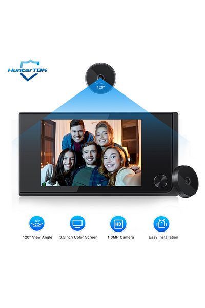 Choice Black Kit 3.5 Inch Digital Door Viewer Peephole Camera Doorbell 120 Degree Hd Home Cat Eye Mirilla V
