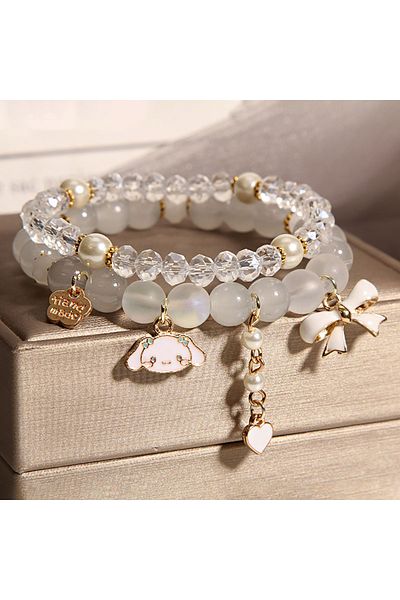 Choice Crystal Bracelet-3 Sanrio Cinnamoroll Crystal Bracelet Girls Sweet Bracelet Pearl Cinnamoroll Creati