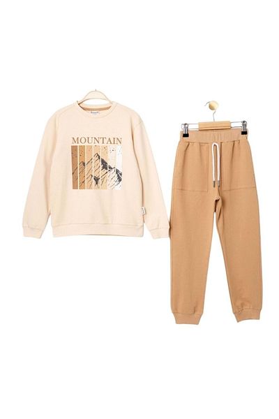 Miniworld 7-10 Years Men's Beige Suit - 19015 Model