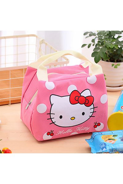 Miniso حقيبة غداء معزولة بنقشة أنمي من KT Stitch، حقيبة غداء حرارية للمكتب والنزهات والشاطئ والسفر