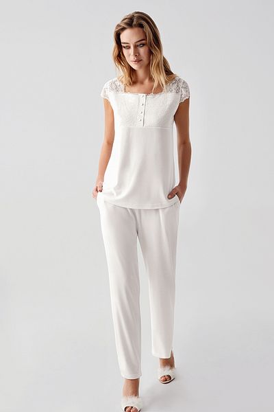PERİN 320- 3-Piece Combed Nightgown Set