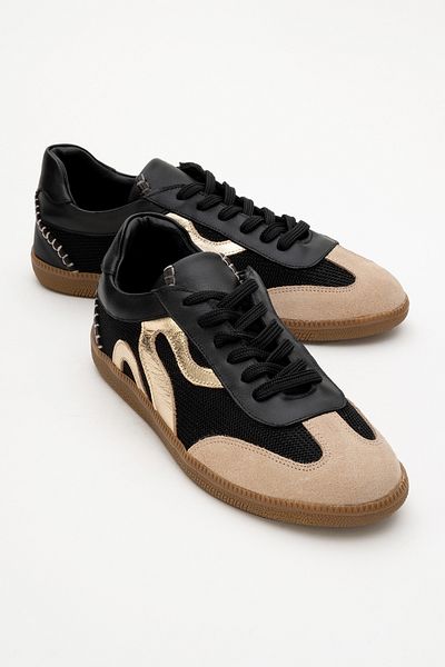 LuviShoes Perry Black Genuine Leather Women's Sports Shoes