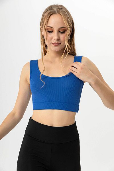 ŞİMAL Tricou crop cu bretele groase pentru femei