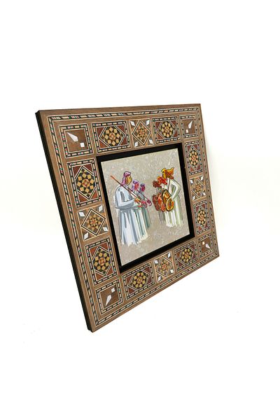 Sadrazam Middle East Visual Printed Mdf Table 20X20 Krg-77