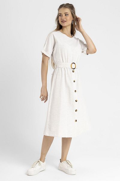 ŞİMAL Rochie de in cu nasturi cu fusta de dama 240167   -