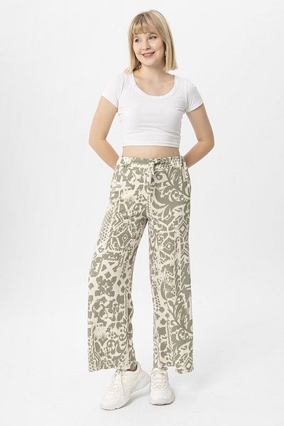 ŞİMAL Women's Patterned Wide Leg Trousers 250028   -