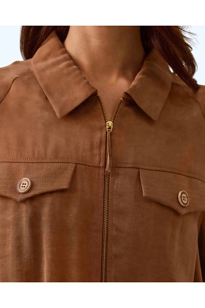 SEÇİL Zippered Jacket with Drawstring Detail