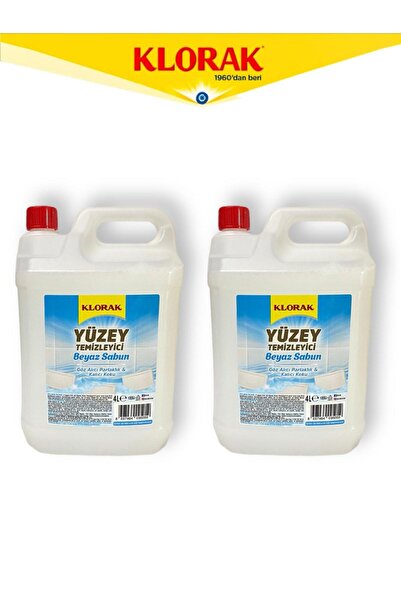 Klorak YÜZEY TEMİZLEYİCİ BEYAZ SABUN 4000 ML 2 Adet
