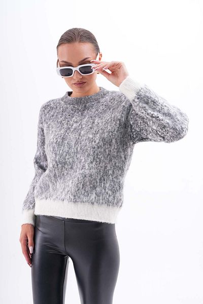 ŞİMAL Pulover de damă din tricotaje moi de culoare dublă - 245183