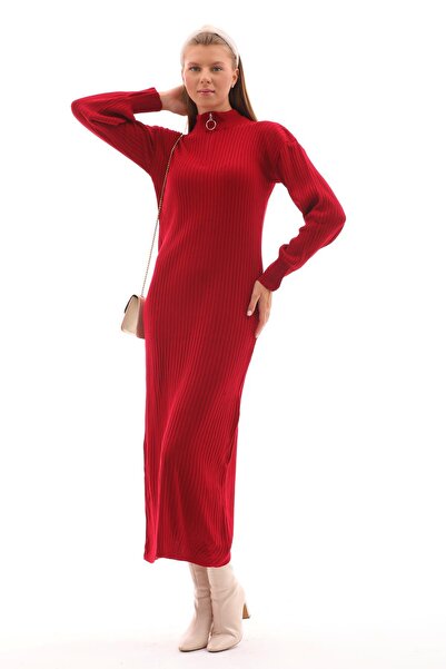 ŞİMAL Kadın Fermuar Detaylı Uzun Elbise 245032 -