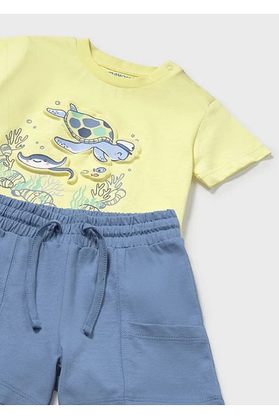 MAYORAL 1654 Unisex Kids Printed Shorts Tshirt Bottom Top Set