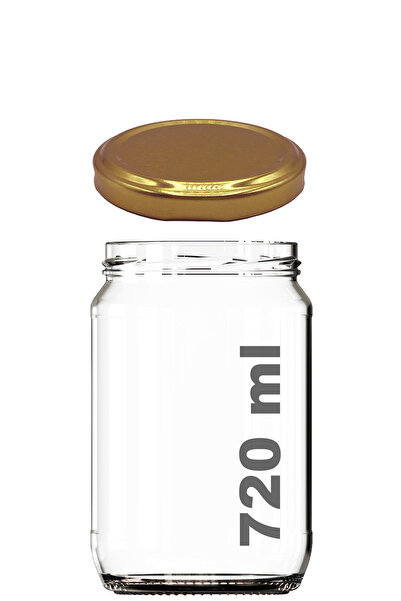 Afracam 720 ml Metal Kapaklı Bal Kavanozu 720 Cc Şeffaf Konserve Kavanoz 1 Ad...