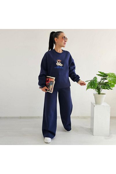 6 butik altı üstü butik Σετ φόρμας με φαρδιά πόδια αρκουδάκι