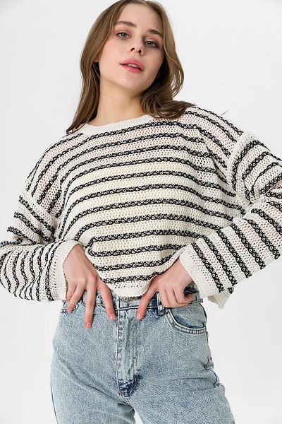 ŞİMAL Pulover de damă cu dungi largi - 245290