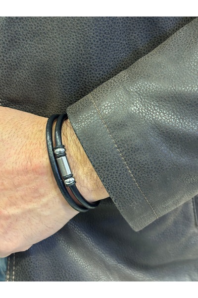 BONCADAS سوار جلدي بقفل مغناطيسي مع جهاز فولاذي