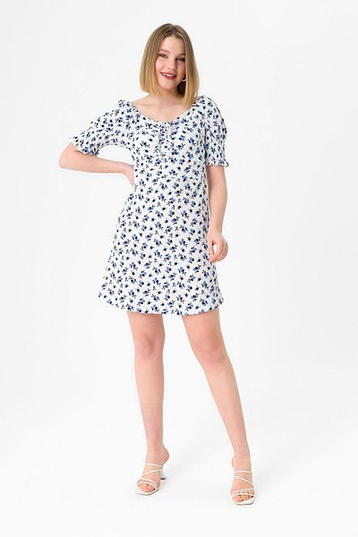 ŞİMAL Γυναικείο Λεπτομερές Φόρεμα με Floral Print - 250035