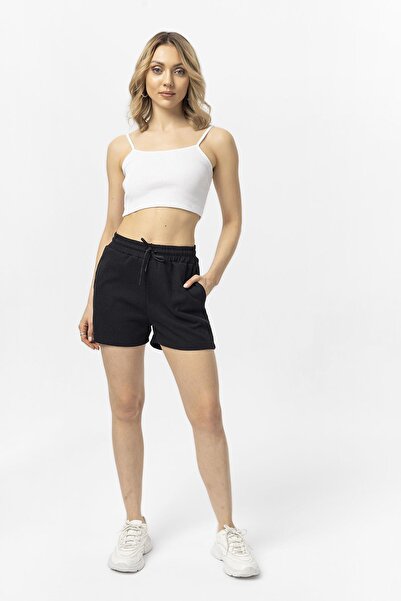 ŞİMAL Γυναικείο σορτς με λεπτομέρεια κηρήθρας και τσέπες