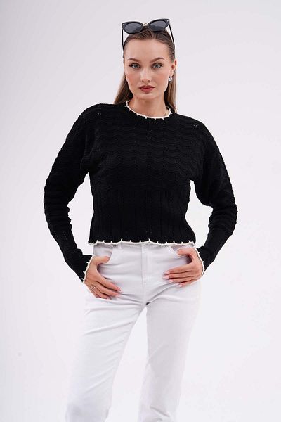 ŞİMAL Striped Collar Knitwear Women's Sweater - 245142