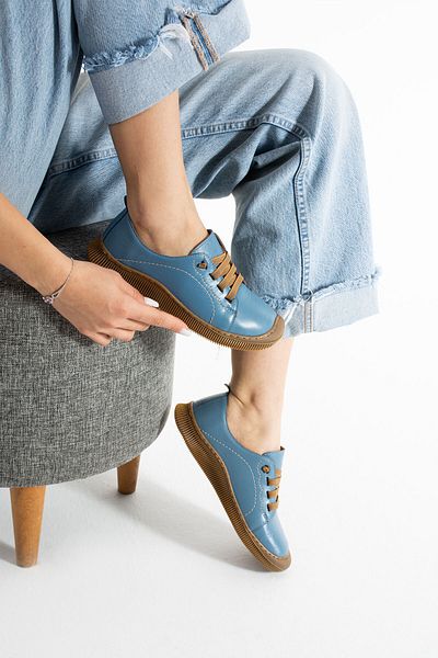 Getcho Pantofi casual de damă Preko din piele naturală albastru închis