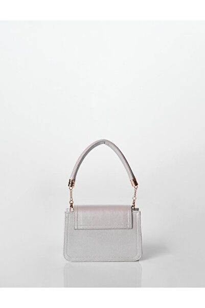 Kayra Metal Aksesuarlı Omuz Çantası Gümüş