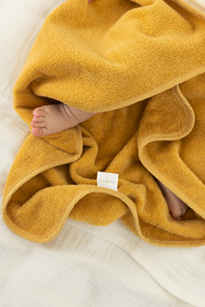 İrya Tiny Bear Organik Pamuk Bebek Kundak Hardal 75x75