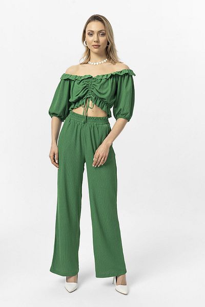 ŞİMAL Women's Raşel Suit with Gather Detail on the Front and Trousers