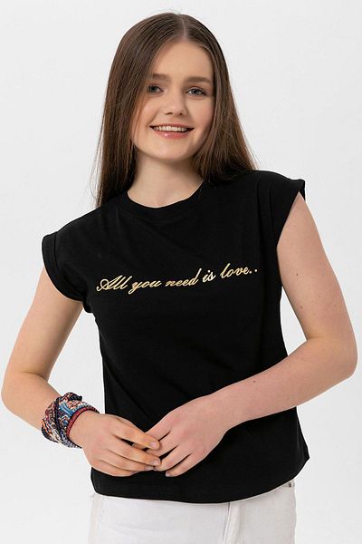 ŞİMAL Women's Front Text Printed T-Shirt 250032   -
