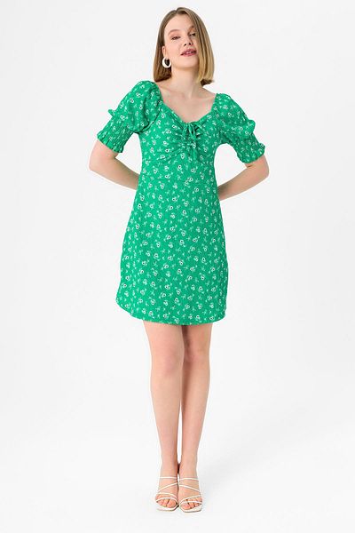 ŞİMAL Γυναικείο Λεπτομερές Φόρεμα με Floral Print - 250035