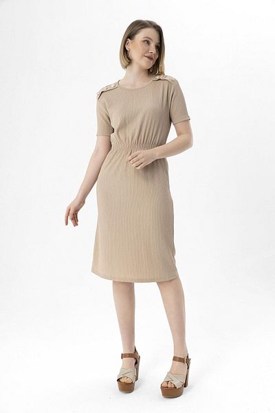 ŞİMAL Rochie de damă cu epoleți cu talie elastică