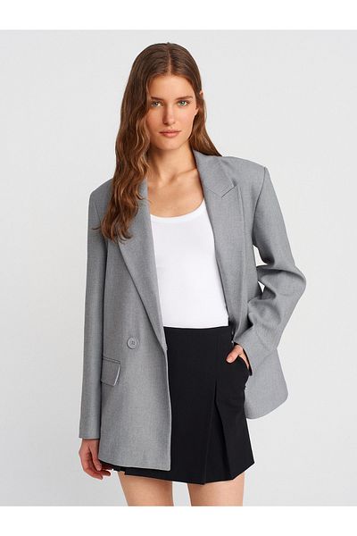 Dilvin Gray Blazer Jacket