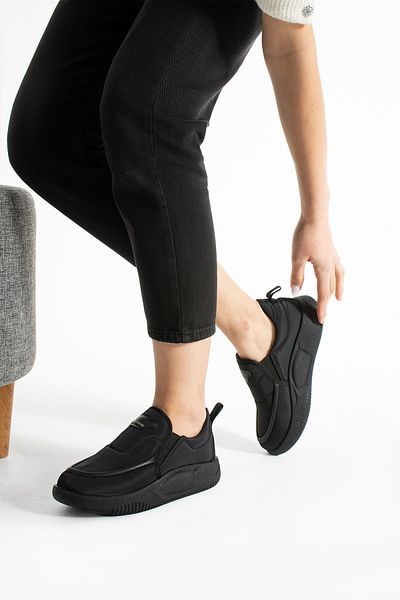 Getcho Pantofi casual negri din țesătură parașută Cyle pentru femei