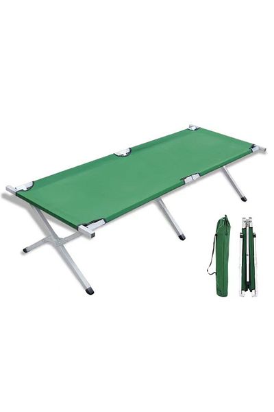 ETG Aluminum Alloy Folding Camping Bed Camping Camp Bed, Portable Foldable Camping Furniture