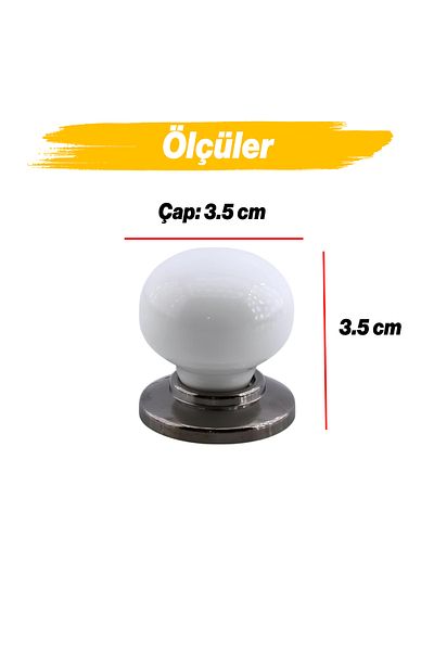 Badem10 Tere Porțelan Smoked White Button Mobilier Bucătărie Sertar Dulap Mâner dulap Mâner