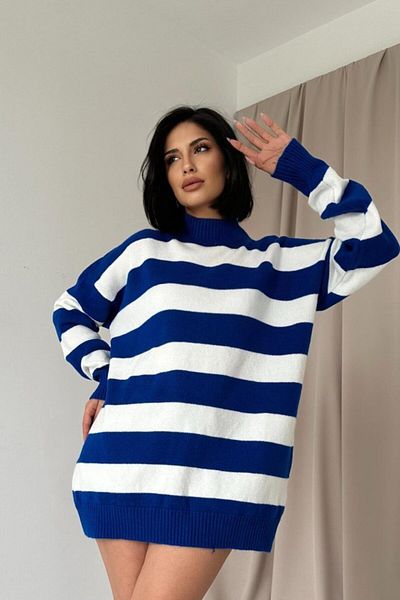 KAZAK Blue Striped Knitwear Sweater