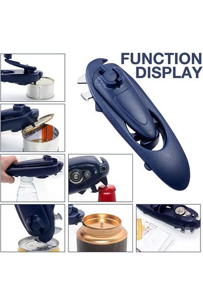 COOYA 8 in 1 Can Opener for Elderly Weak Hand, Arthritis Hands, Smooth Edge Food-Safe Stainless Steel