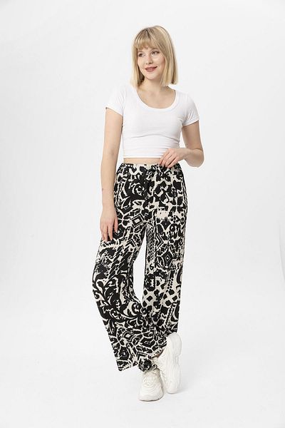 ŞİMAL Women's Patterned Wide Leg Trousers 250028   -