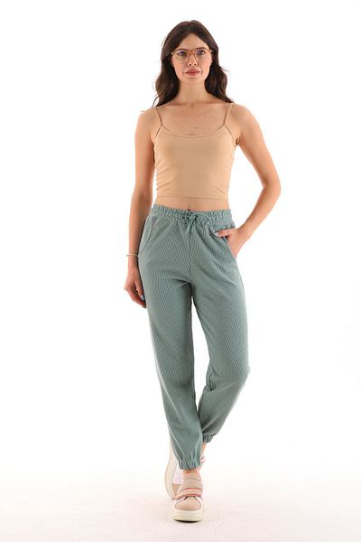 ŞİMAL Γυναικεία αθλητική φόρμα Honeycomb Fabric Single Bottom - Λεπτομέρεια ποδιού από καουτσούκ στη μέση