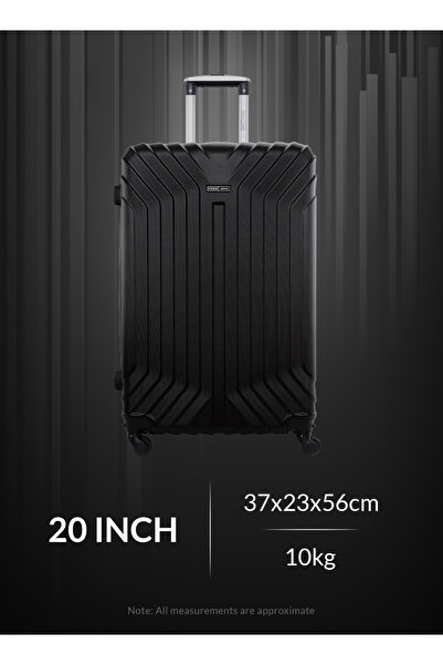 PARAJOHN Nior Cabin Size ABS Hardside Spinner Luggage Trolley – Lightweight 10KG 4-Wheel, 20 Inch, Black