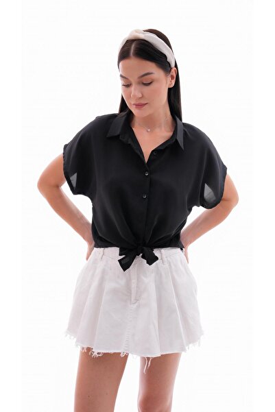 ŞİMAL Γυναικείο πουκάμισο - Με λεπτομέρεια δεσίματος μπροστά