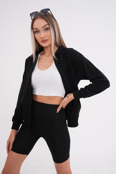 ŞİMAL Γυναικείο μπουφάν με κουκούλα και κλείσιμο με φερμουάρ 255298 -