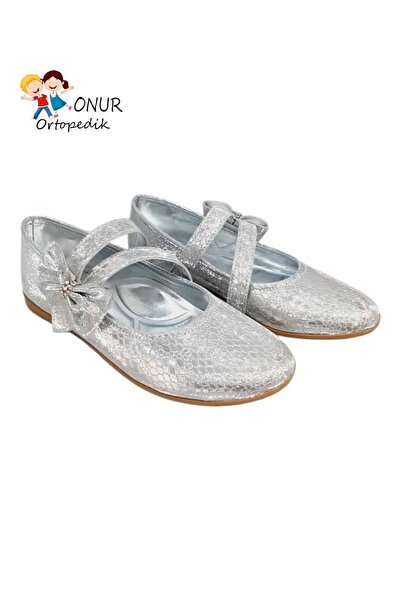 Onur Ortopedik Balerini ortopedici eleganti pentru fete de culoare argintie