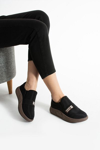 Getcho Umaro Women's Parachute Fabric Black Mink Casual Shoes