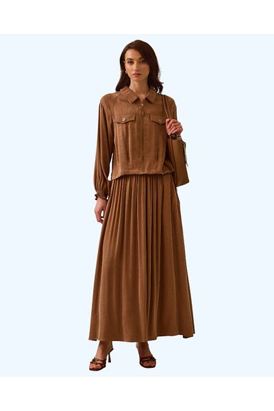 SEÇİL Zippered Jacket with Drawstring Detail