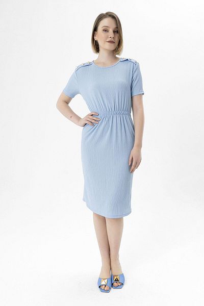 ŞİMAL Rochie de damă cu epoleți cu talie elastică