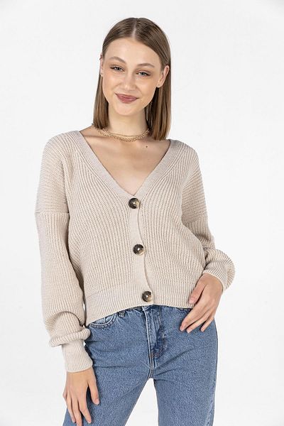 ŞİMAL Cardigan de damă cu decolteu în V - cu nasturi, model 245282
