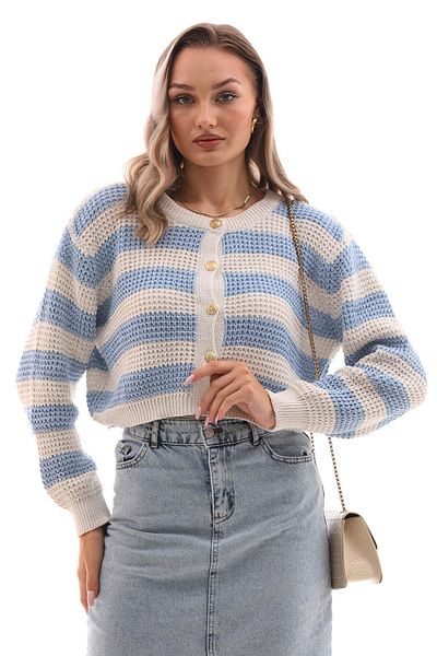 ŞİMAL Cardigan tricotat pentru damă, cu model în dungi, cu închidere cu nasturi 250159   -