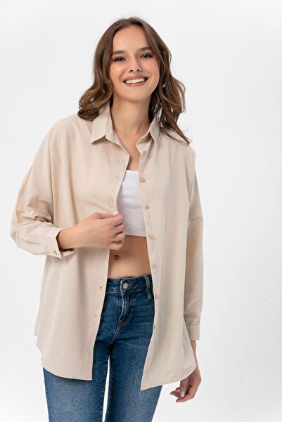 ŞİMAL Kadın Oversize Poplik Gömlek 250239 -