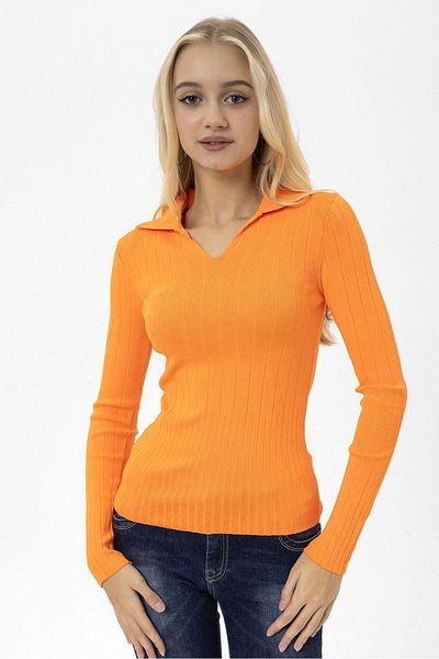 ŞİMAL Pulover de damă cu gât polo cu nervuri - 245011