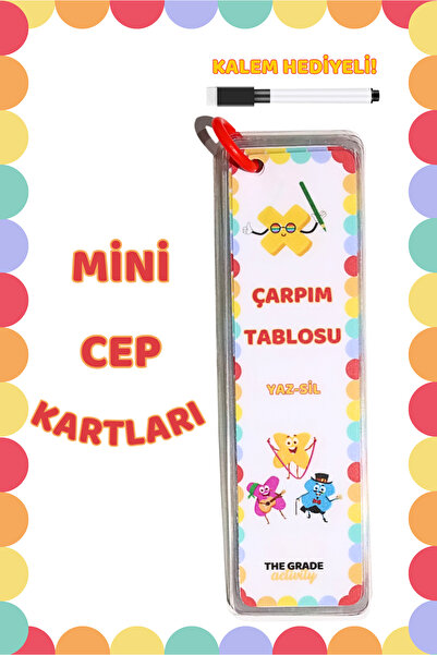 The Grade Yaz Sil Mini Çarpım Tablosu Eğitici Aktivite Seti Silinebilir Çarpım Kartları (15CM X 4CM)