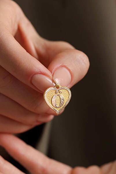 Bayar Gold 14 Ayar Altın Ö Harf Kalp Kolye Ucu